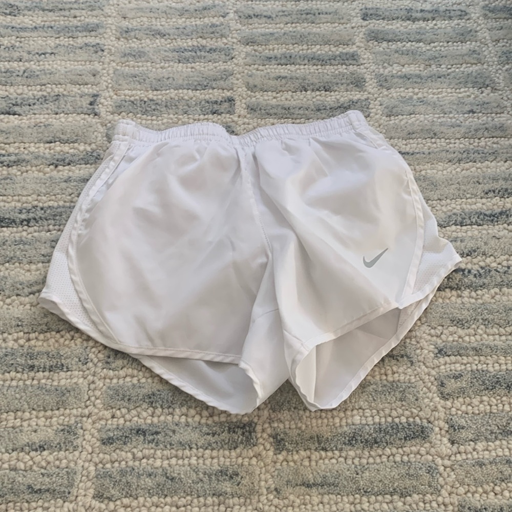Nike white girls running shorts